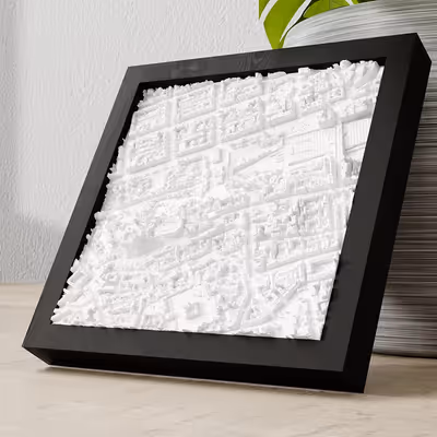 3D relief map of Edinburgh, Regatul Unit - Frame 23x23 cm frame