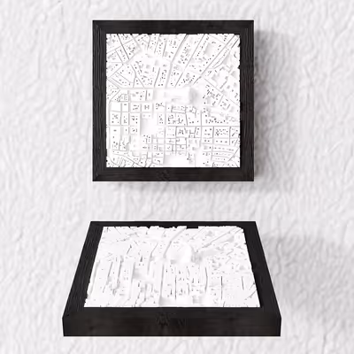 3D relief map of Florența, Italia - Frame 50x50 cm frame