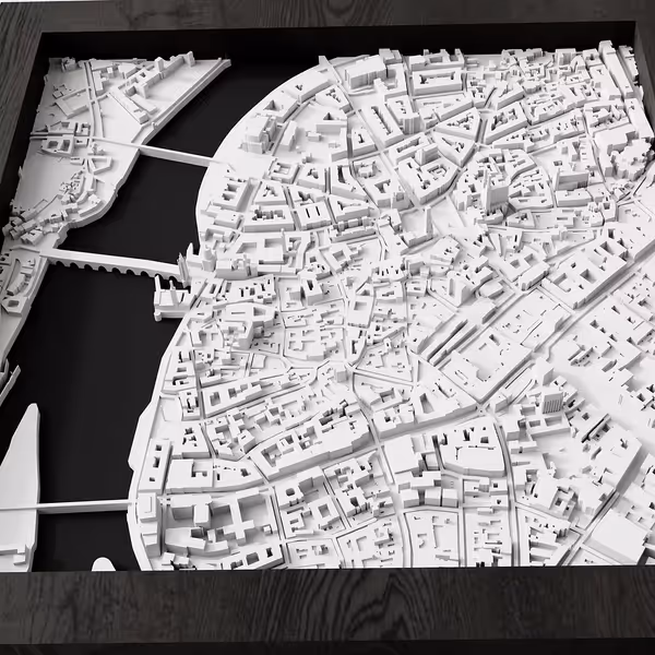 Hartă relief 3D Praga, Cehia