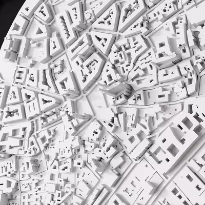3D relief map of Praga, Cehia - Frame 50x50 cm frame