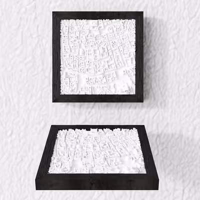 3D relief map of Roma, Italia - Frame 50x50 cm frame