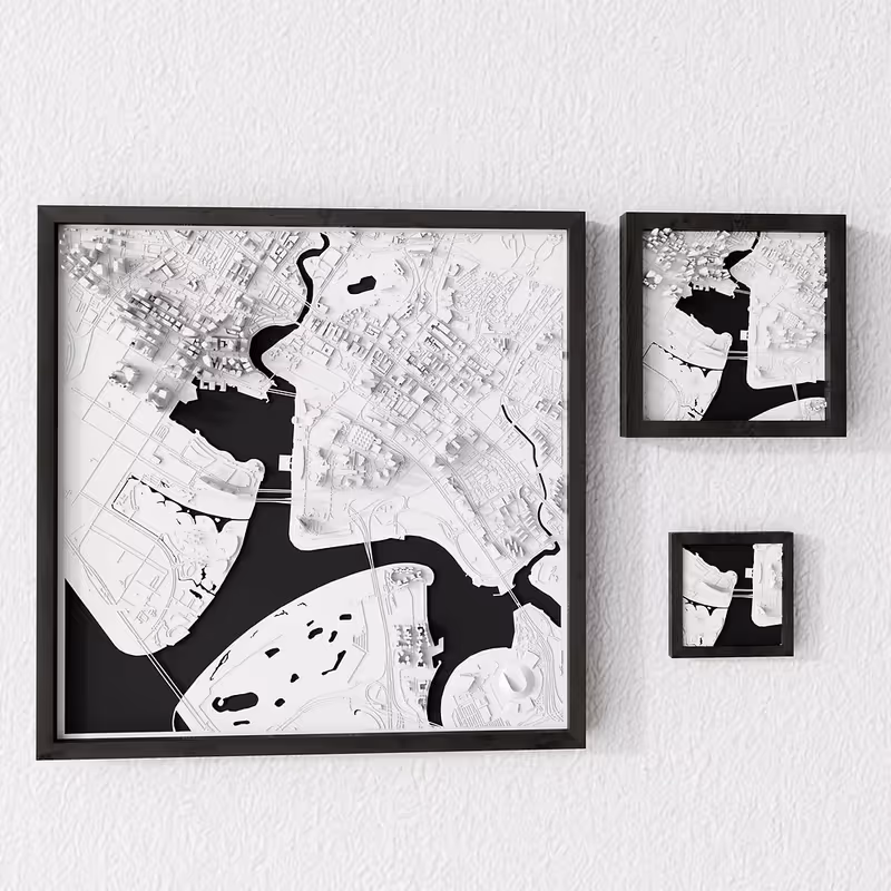 3D relief map of Singapore